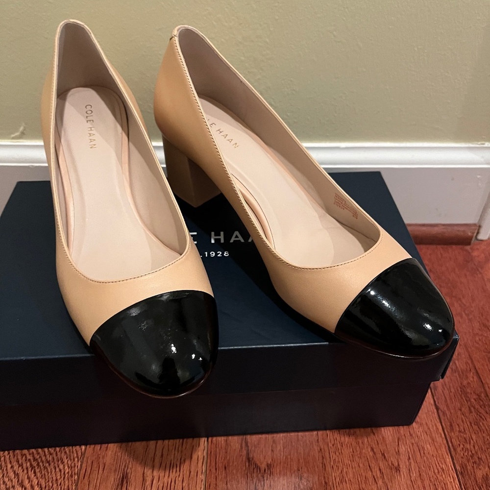 Cole Haan Dawna two tone nude and black 7.5